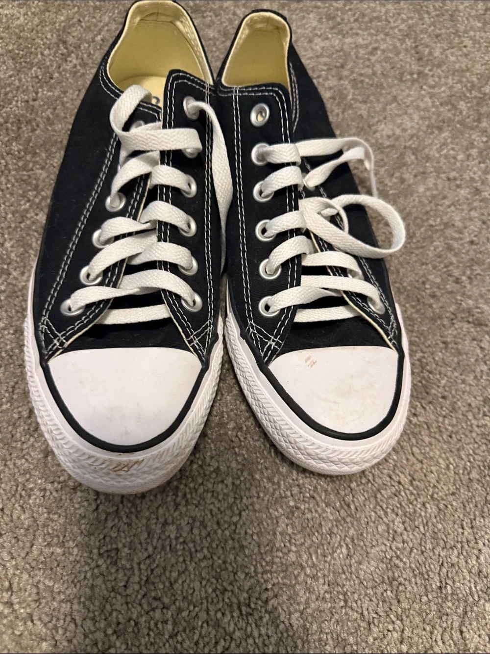 Converse Black and White Low-Top Canvas Sneakers - Picture 1 of 4